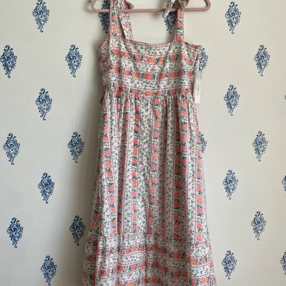 Tuckernuck Floral Midi Dress - White and Pink - Picture 5 of 12